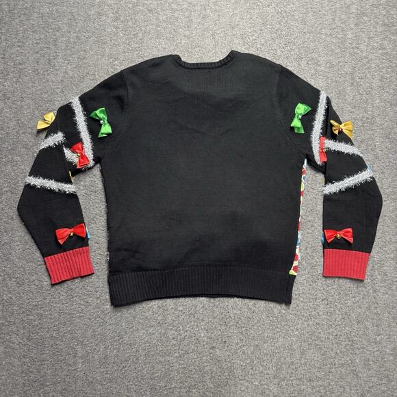 NWOT Spencer’s Merry Go F* Yourself Christmas Light Up Ugly Sweater Unisex Large - Picture 6 of 8